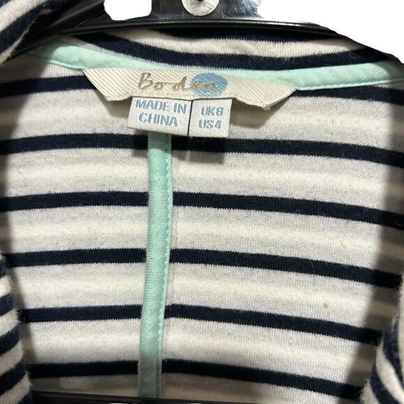 Boden Navy & White Striped Summer Jersey Knit Blazer - Picture 5 of 10